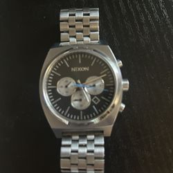 nixon silver chronograph watched 