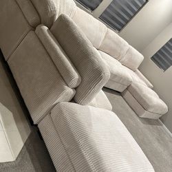 Only A Few Sets Left!!!! Order Now!!! Extra Large Grey Or Ivory Corduroy Modular Sectional 6 Piece Set Brand New In Box Firm Price $1,180