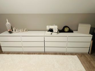 Two White Dressers