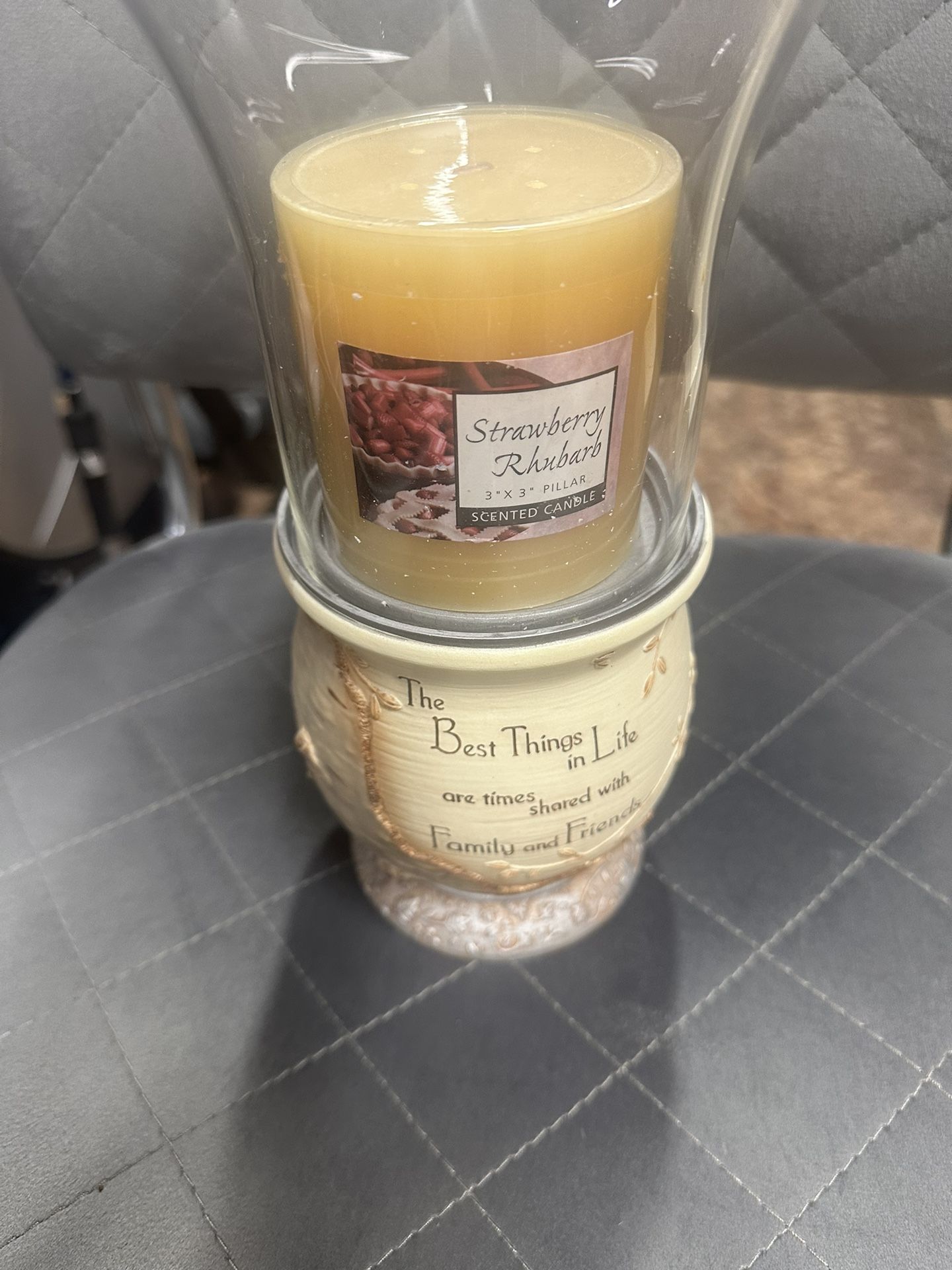 Pottery Barn Candle Holder With HandCrafted Base