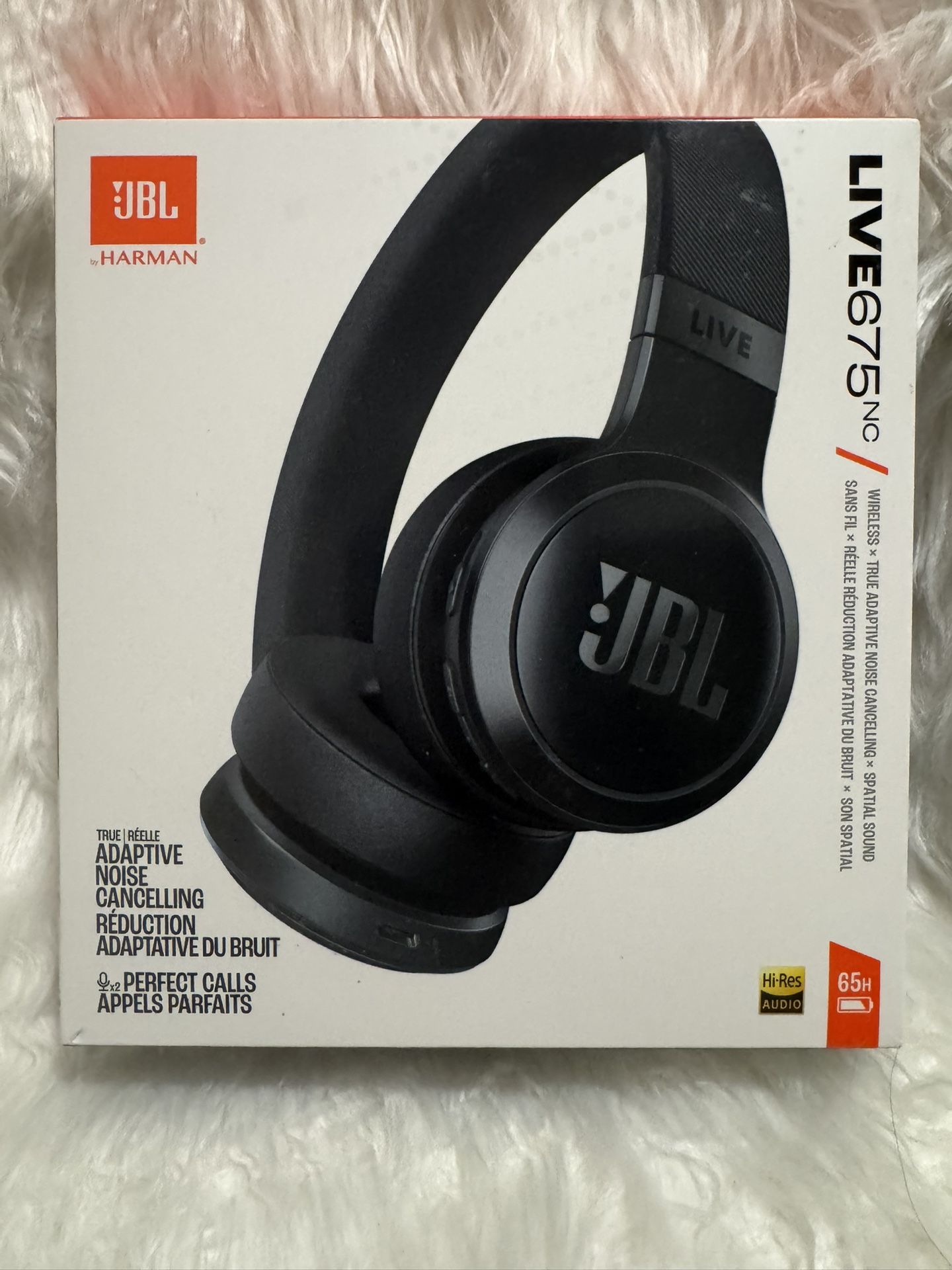 A JBL Live 675NC Wireless True Adaptive Noise-Cancelling On-Ear Headphones