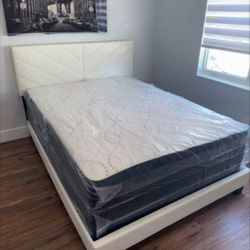 New Queen Size Bed and Mattress Includes Free Delivery