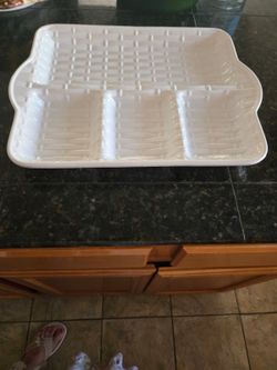 White Basket-Weave Divided Serving Tray - Appetizer Platter