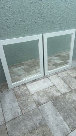 2 mirrors with white frame