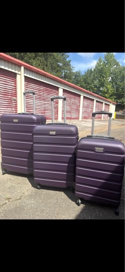 Coolife 3-Piece Purple Hardside Luggage Set - NEW