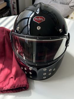 Ruby Full-Face Motorcycle Helmet – Luxury French Helmet – Black size L 59/60