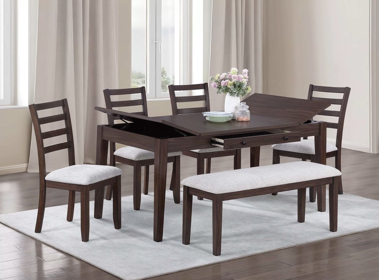 Brown Dining Table Set