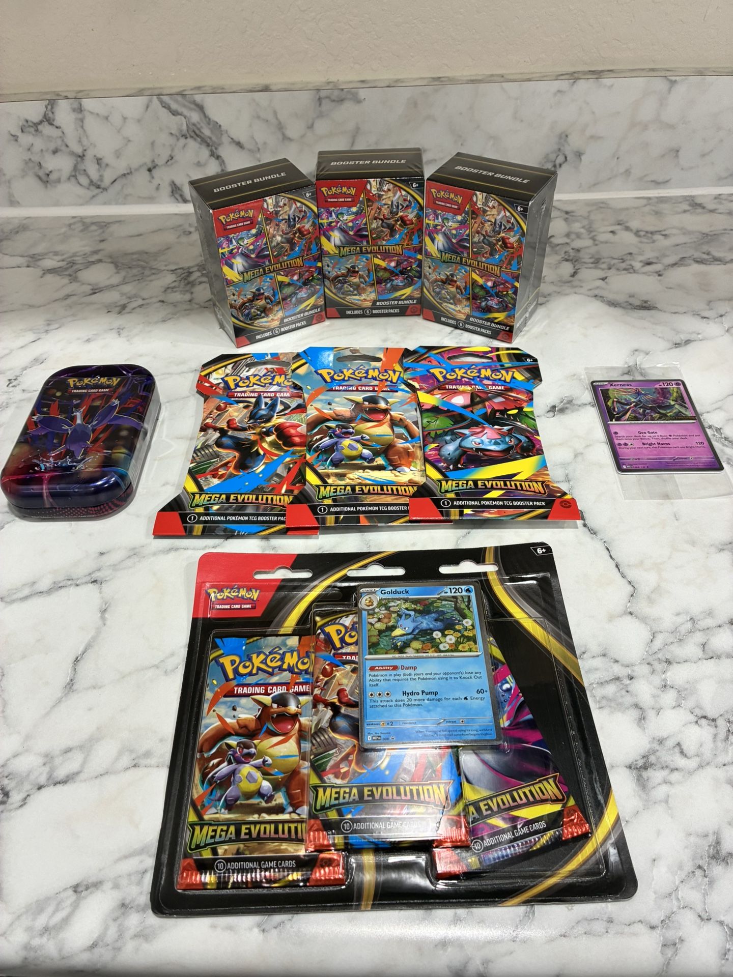 Pokémon TCG Mega Evolution Booster Bundle & Booster Pack x3 + Blister Pack + Tin + Promo Card