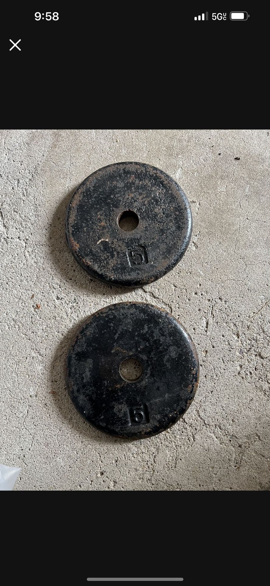 Pancake Weight Plates Pair Of 5lb 