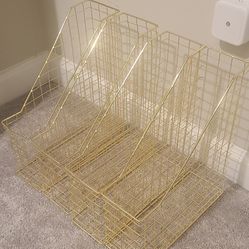 Gold Metal Magazine Holder, Desktop Accessory