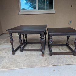 Stacking 3 piece black square side end tables