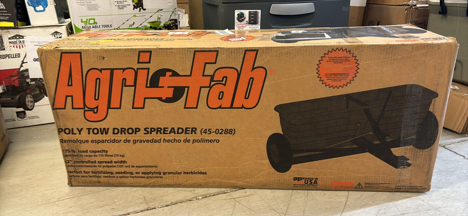 Agri-Fab, Inc. 175 lb. 42" Spread Width Drop Tow Behind Spreader Model #45-02884