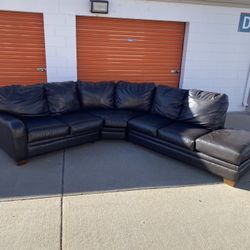 FREE DELIVERY!! Black Leather Sectional
