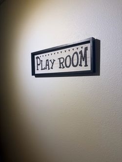 Play Room Framed Wood Wall Sign