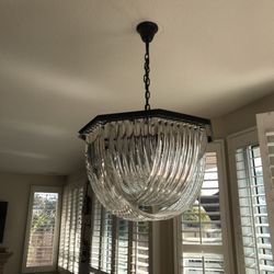 Mid Century Glass Chandelier 