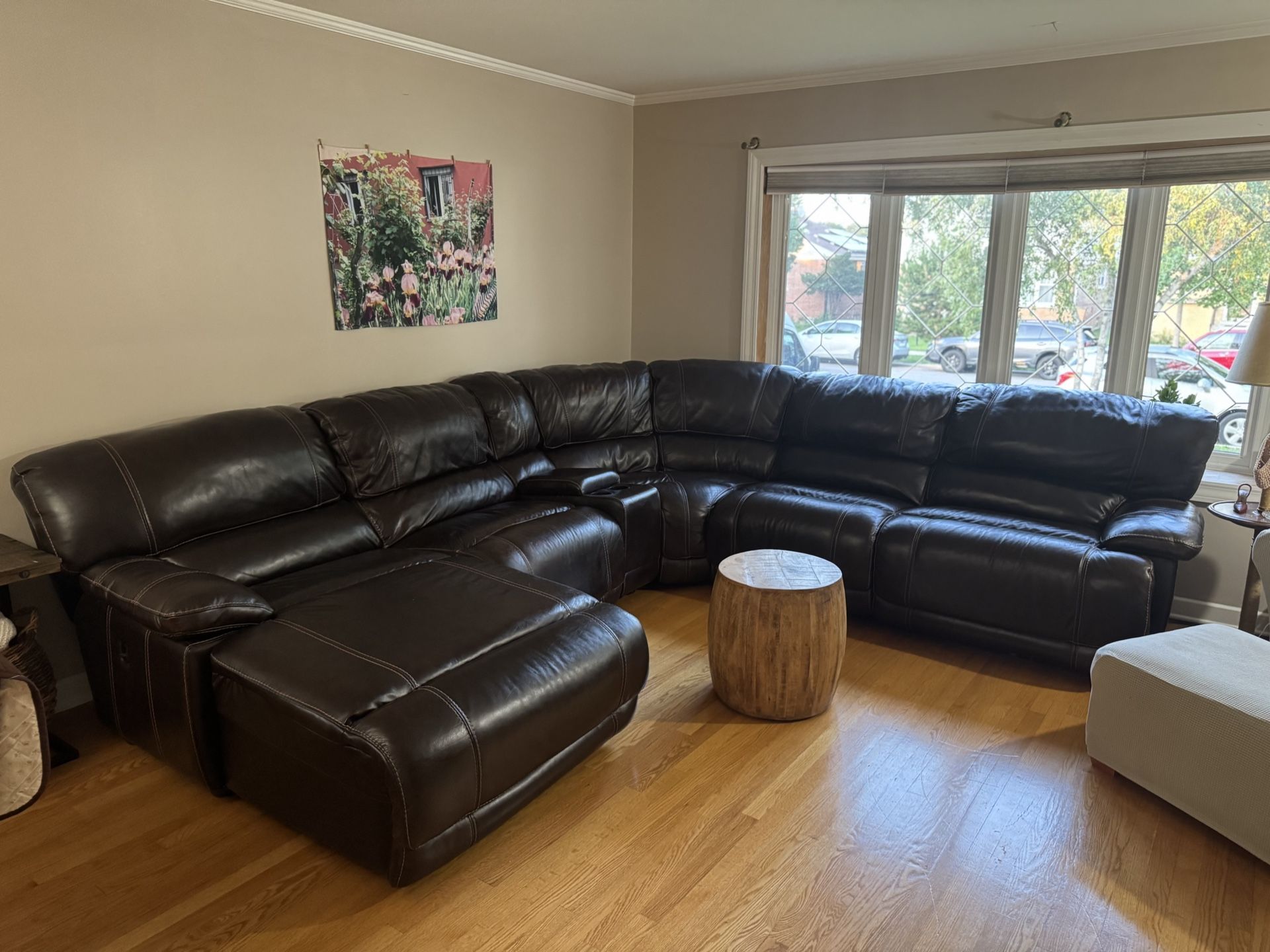 Brown Leather Sectional