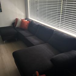 Black L - Shaped Couch