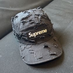 Black Supreme Camp Cap On Head