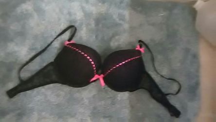 Brand new pink and black laced padded bra. Size 36 C. Asking $10