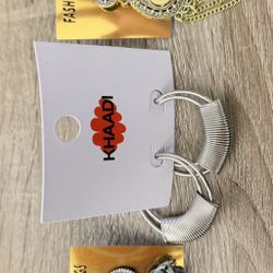 New Earrings Set – 3 Stylish Pairs (Gold, Silver & Boho) 