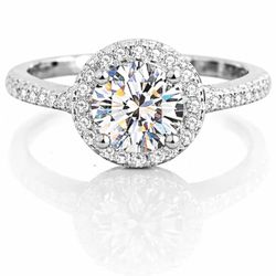 Moissanite Halo Ring