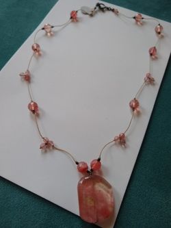 Cherry Quartz Crystal necklace