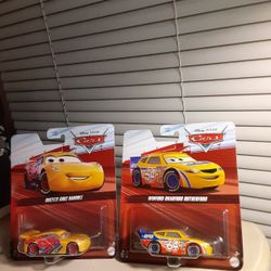 Disney Pixar Cars Rusteze Cruz Ramirez & Winford Bradford Rutherford Diecast toy cars set of 2 1:55 scale $10 Firm