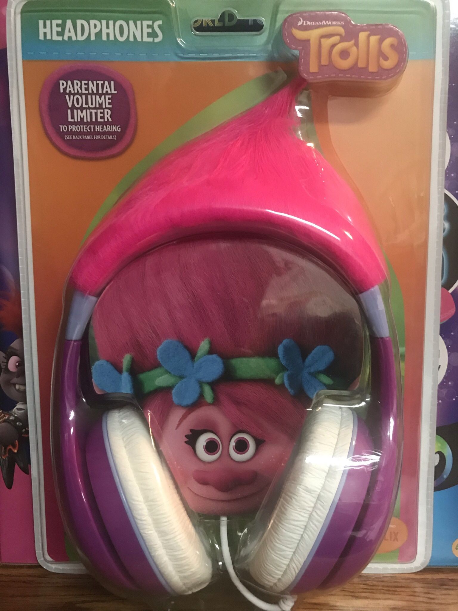 Trolls  “POPPY” kids Headphones with fuzzy Fur 