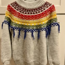 SAYLOR WOMEN'S PAYTON Chunky Fringe Sweater Anthropologie S