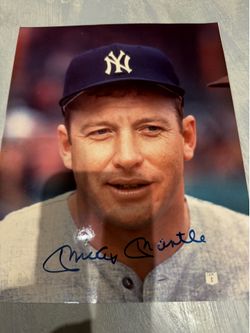 Mickey Mantle, Joe DiMaggio and Troy Aikman autographed photos