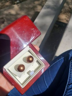 10 mm Brown / Copper Tahitian Pearl Earrings (certified)