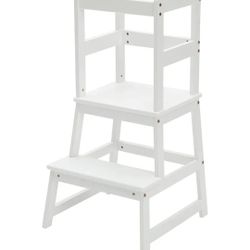 Kitchen Step Stool for Toddlers, Montessori Kids Learning Stool,Baby Standing Tower for Counter,Children Standing Helper (White)