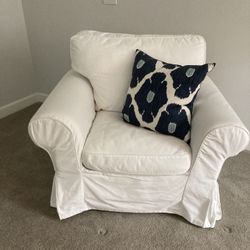 Chair; White Slip Cover