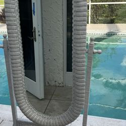 Vintage Rattan Full Length Mirror 