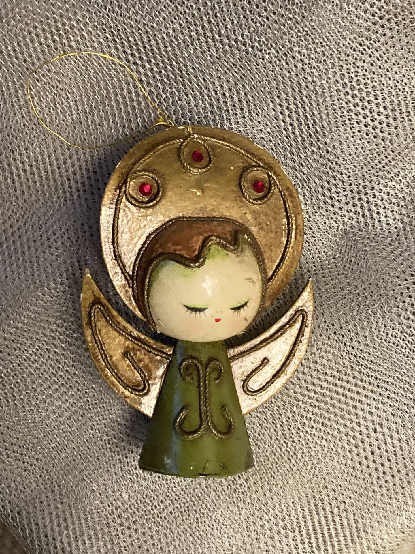 Vintage Paper Máche Angel Christmas Ornament Japan