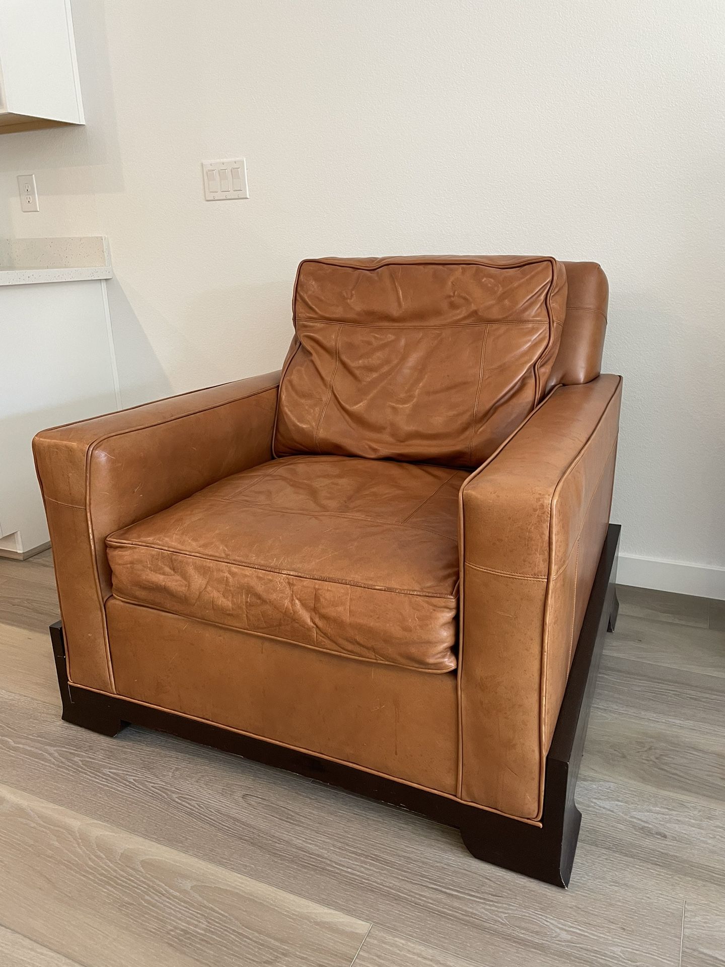 Leather Chair w/ Goosedown Cushions
