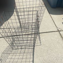 2  Tall Metal Hampers And/ Or Baskets For Misc