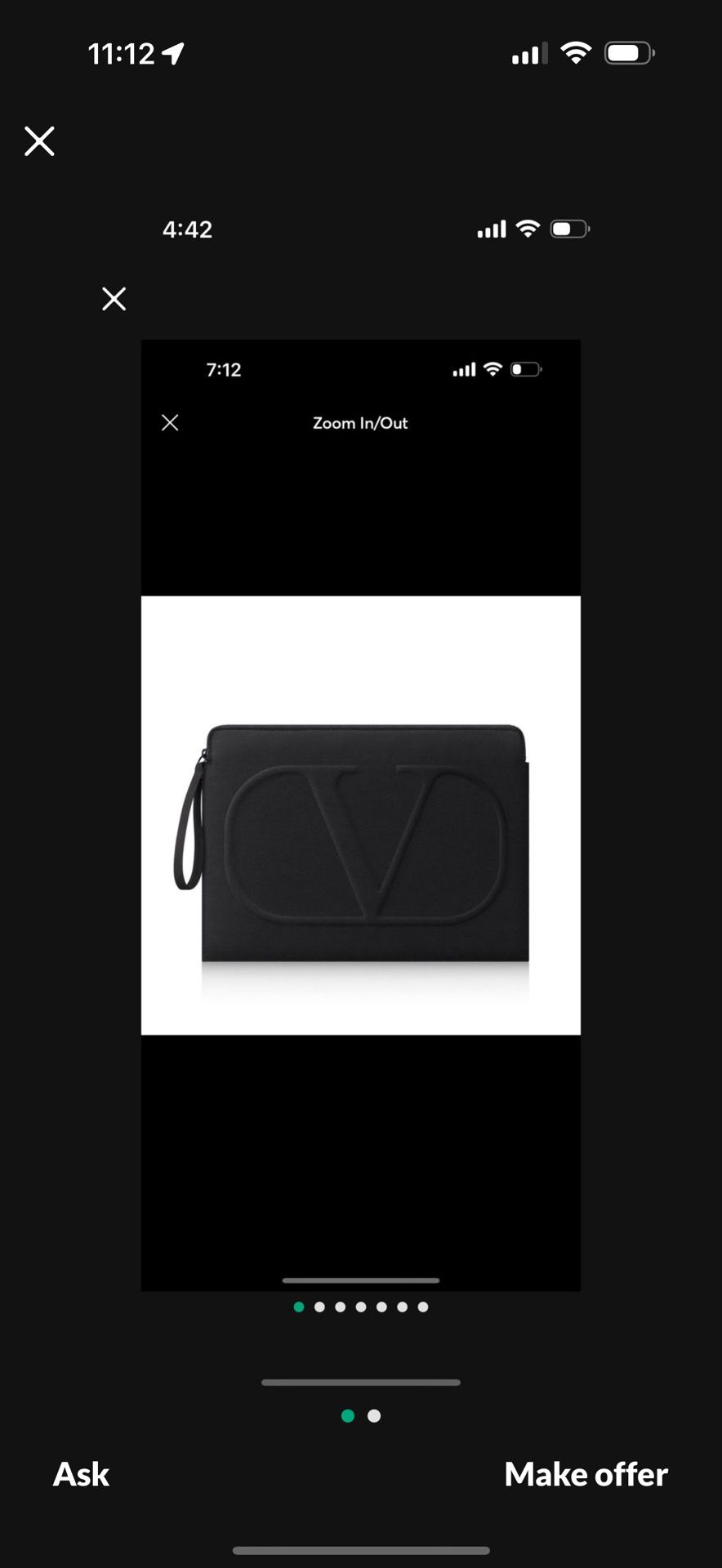 NEW— Valentino Laptop Black Large Pouch