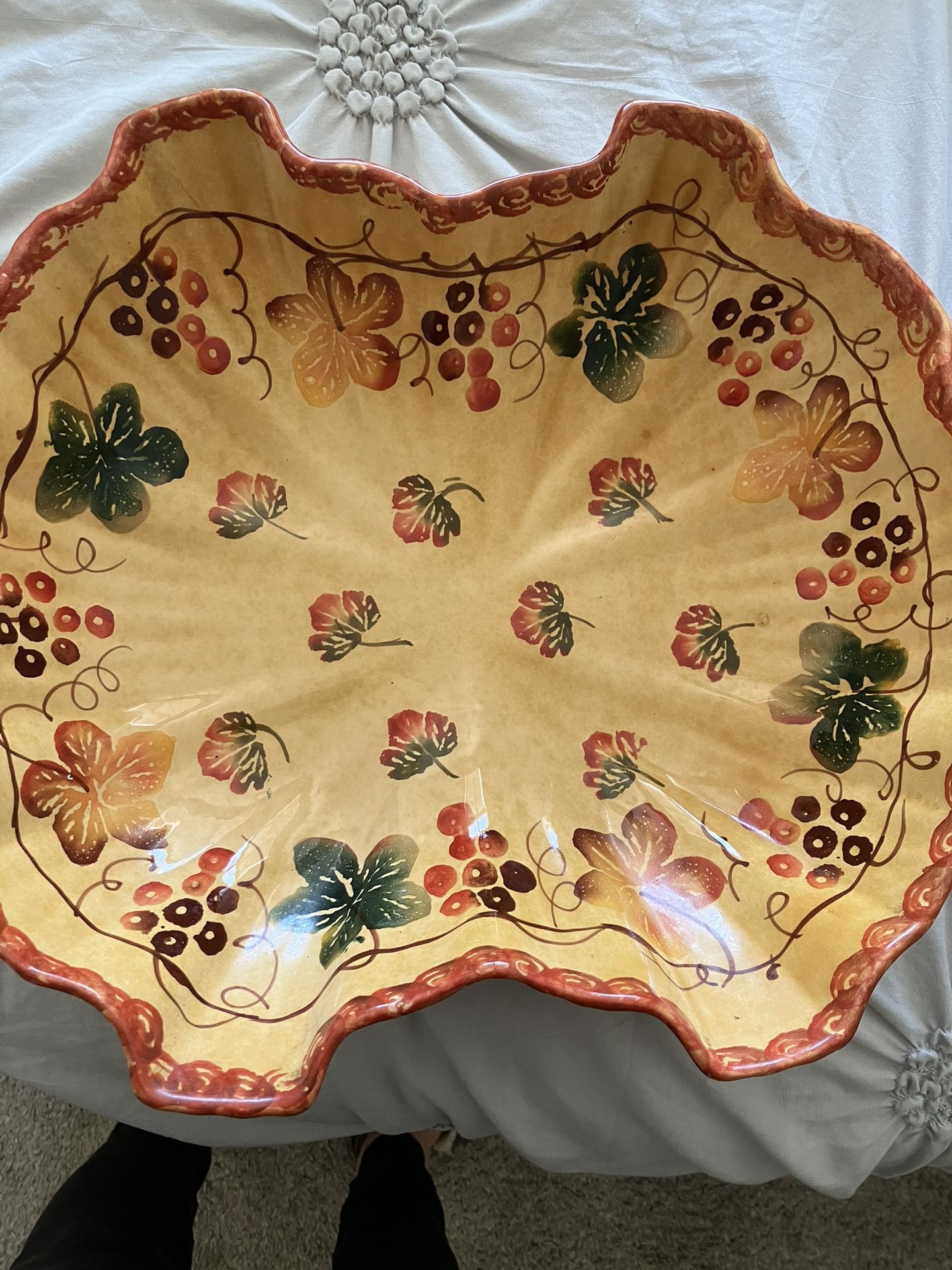 Large Italian Made bowl L 13x W 12 inches