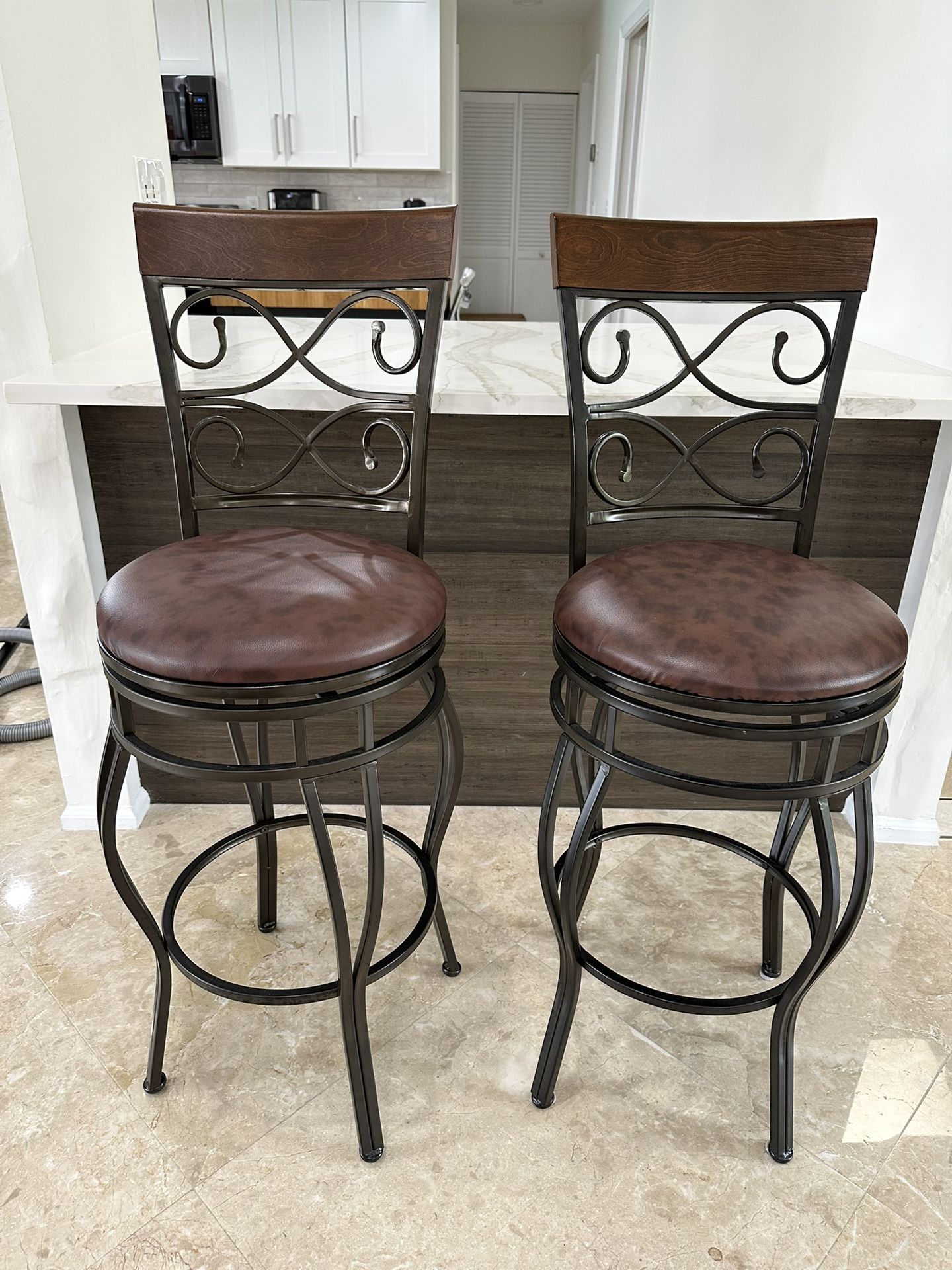 4 Barstools - 30” Seat Height, 360 Degree Swivel