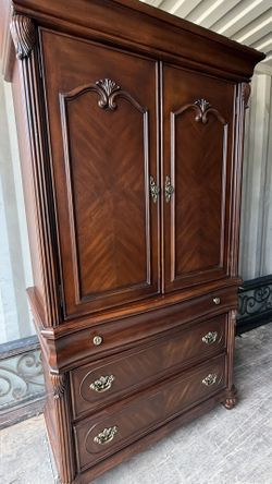 Wood Armoire With Drawers