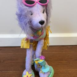 2002 Mattel Barbie Pose Me Pet Places Plush Purple Viveca Vacation puppy