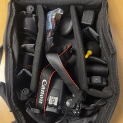 Canon EOS DSLR Camera Bundle w/ Lens, Bag & Accessories