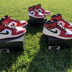 Jordan 1 Mid Chicago White Heel GS