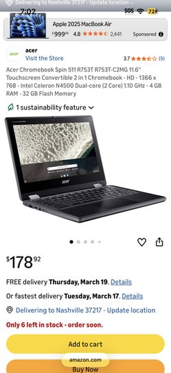 Laptop (best Offer Or Trade) Ace Chromebook Touchscreen