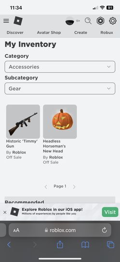 Headless Roblox Account Has accessories (CONTACT BEFORE PURCHASE