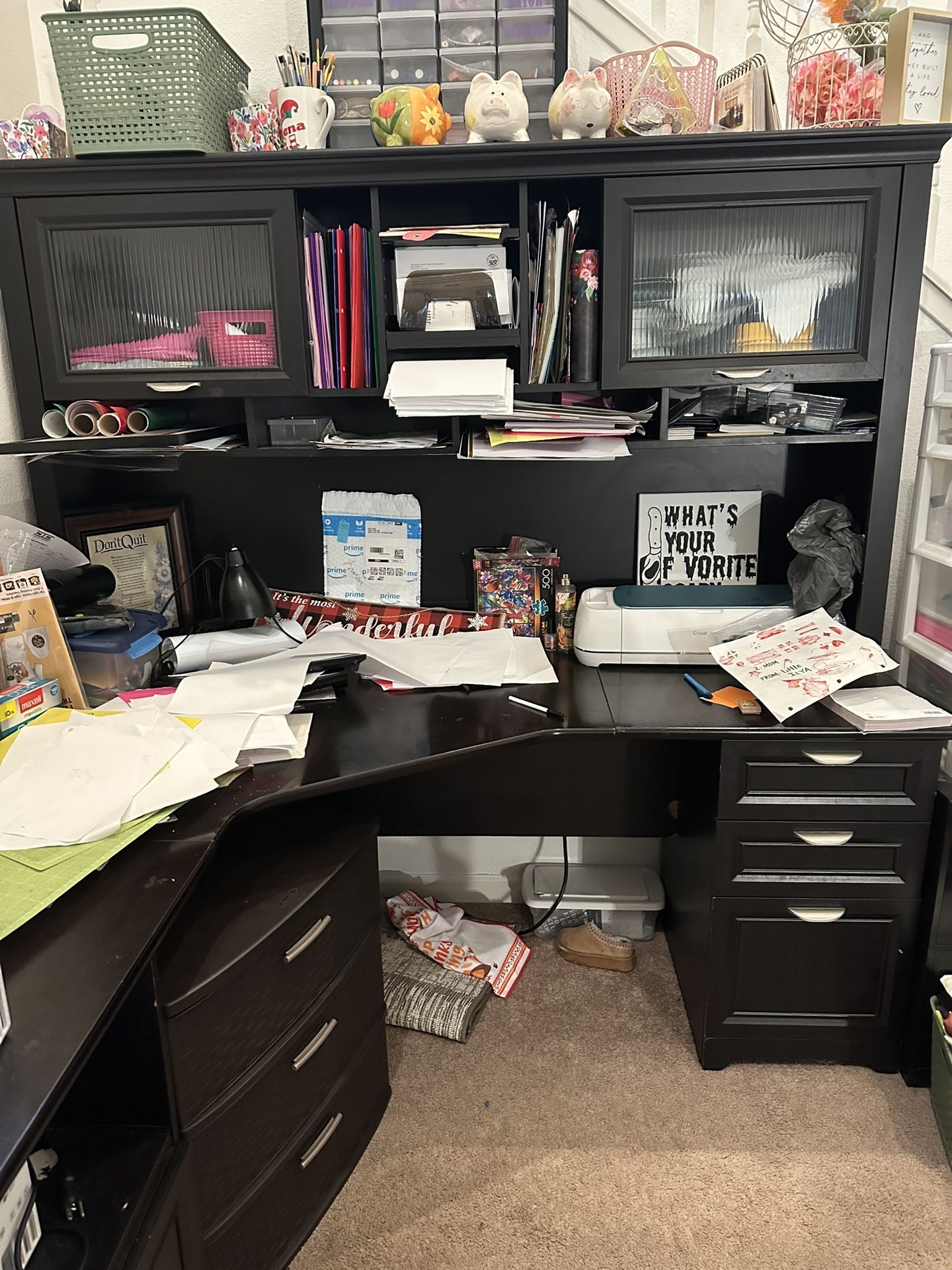 Computer Desk. Huge Corner Desk. See Pics For Imperfections 