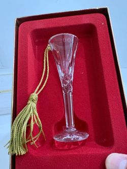 Gorham Lady Ann Millennium 2000 Crystal Champagne Flute Christmas Ornament Boxed