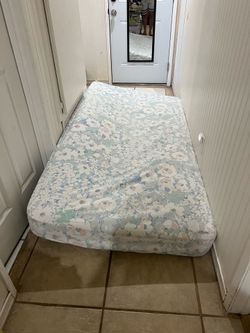 Twin frame bed with putton
