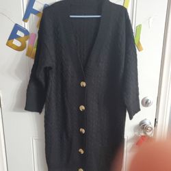 Large Size Cardigan Long Dress